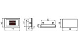 Амперметр+вольтметр цифровой (АС 60А; АС80-300В) 70×40 мм (ЦАВ-60 LB), АСКО-УКРЕМ изображение 4 (габаритные размеры)