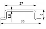 DIN-рейка TS-35-1,0 (T3501) 1м, АСКО-УКРЕМ изображение 4 (габаритные размеры)