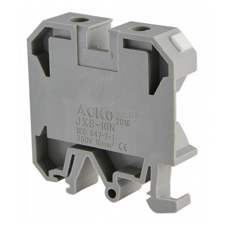 Гвинтовий контактний затискач JXB 16/35 на DIN-рейку сірий, АСКО-УКРЕМ (A0130010005) фото