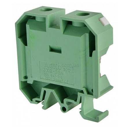 Гвинтовий контактний затискач JXB 35/35 на DIN-рейку зелений, АСКО-УКРЕМ (A0130010020) фото