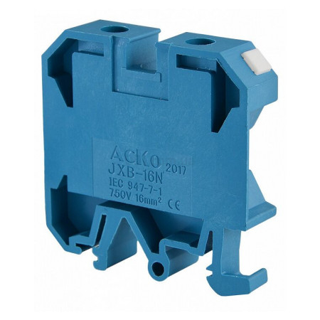 Гвинтовий контактний затискач JXB 16/35 на DIN-рейку синій, АСКО-УКРЕМ (A0130010026) фото