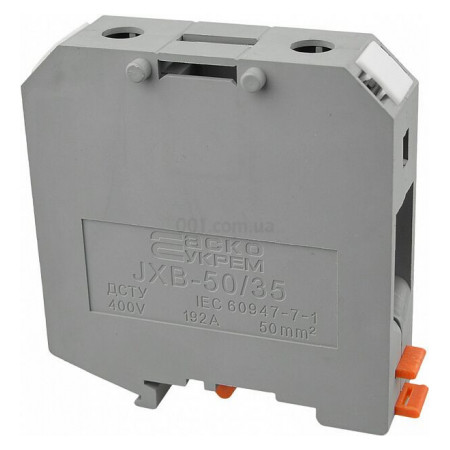 Гвинтовий контактний затискач JXB 50/35 на DIN-рейку сірий, АСКО-УКРЕМ (A0130010030) фото
