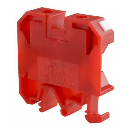 Гвинтовий контактний затискач JXB 16/35 на DIN-рейку червоний, АСКО-УКРЕМ (A0130010037) фото