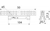 Шина нулевая BC-515 с изолятором на DIN-рейку 15 отверстий, АСКО-УКРЕМ изображение 3 (габаритные размеры)