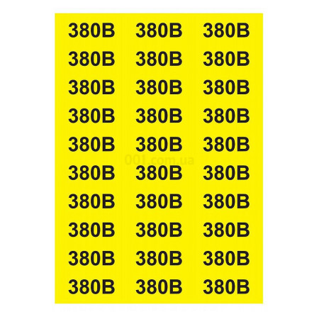 Знак "380 В" жовтий 38×90мм (аркуш 30 шт.), АСКО-УКРЕМ (SES03017) фото
