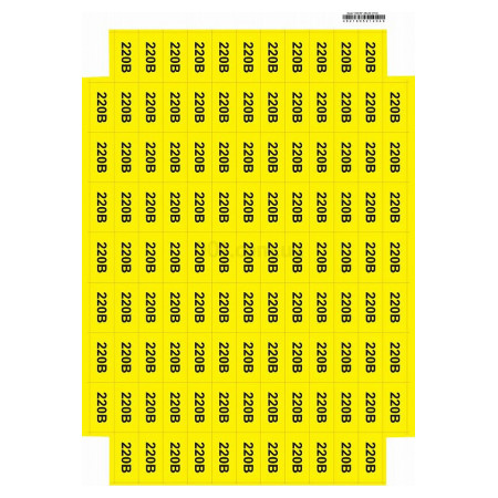 Знак "220 В" жовтий 45×22мм (аркуш 113 шт.), АСКО-УКРЕМ (SES03018) фото
