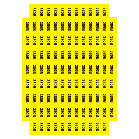 Знак "380 В" жовтий 45×22мм (аркуш 113 шт.), АСКО-УКРЕМ (SES03019) фото