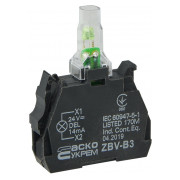 Блок ZBV-B3 для подсветки зеленый 24В для кнопок TB5, АСКО-УКРЕМ мини-фото