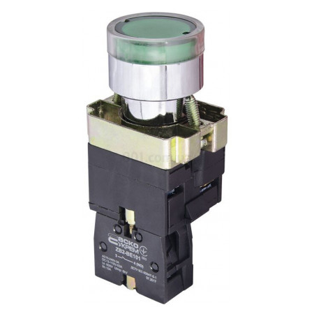 Кнопка с подсветкой без фиксации (1НО) зеленая XB2-BW3371, АСКО-УКРЕМ (A0140010021) фото