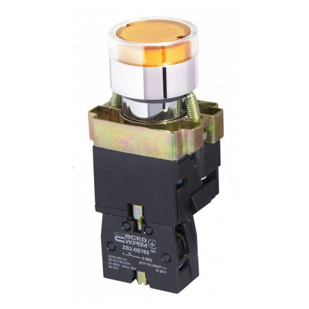Кнопка с подсветкой без фиксации (1НО) желтая XB2-BW3571, АСКО-УКРЕМ (A0140010053) фото