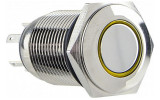 Кнопка металлическая с подсветкой (1НО+1НЗ) 220В желтая TYJ16-261, АСКО-УКРЕМ изображение 3