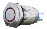 Кнопка металлическая с подсветкой и фиксацией (1НО+1НЗ) 220В красная TYJ16-361, АСКО-УКРЕМ изображение 2