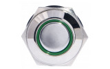 Кнопка металлическая с подсветкой и фиксацией (1НО+1НЗ) 220В зеленая TYJ16-361, АСКО-УКРЕМ изображение 2