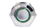 Кнопка металлическая с подсветкой и фиксацией (2НО+2НЗ) 220В зеленая TYJ16-362, АСКО-УКРЕМ изображение 2