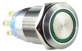 Кнопка металлическая с подсветкой (2НО+2НЗ) 220В зеленая TYJ19-272, АСКО-УКРЕМ изображение 3