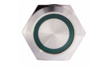 Кнопка металлическая с подсветкой (1НО+1НЗ) 220В зеленая TYJ22-271, АСКО-УКРЕМ изображение 2