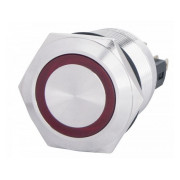 Кнопка металлическая с подсветкой (1НО+1НЗ) 220В красная TYJ22-271, АСКО-УКРЕМ мини-фото