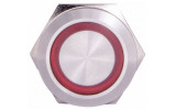 Кнопка металлическая с подсветкой (1НО+1НЗ) 220В красная TYJ22-271, АСКО-УКРЕМ изображение 3