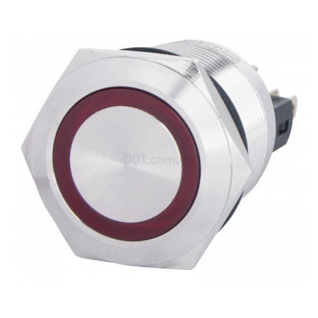 Кнопка металлическая с подсветкой и фиксацией (1НО+1НЗ) 220В красная TYJ22-371, АСКО-УКРЕМ (A0140010136) фото