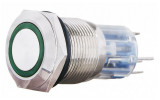 Кнопка металлическая с подсветкой (1НО+1НЗ) 24В зеленая TYJ19-271, АСКО-УКРЕМ изображение 2