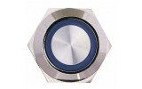 Кнопка металлическая с подсветкой (1НО+1НЗ) 24В синяя TYJ19-271, АСКО-УКРЕМ изображение 2
