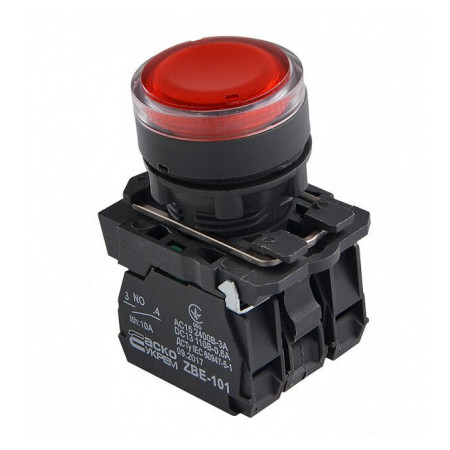 Кнопка с подсветкой без фиксации (1НО+1НЗ) красная TB5-AW34M5, АСКО-УКРЕМ (A0140010174) фото