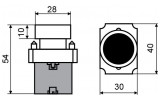 Кнопка без фиксации (1НО) черная XB2-BA21, АСКО-УКРЕМ изображение 7 (габаритные размеры)