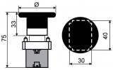 Кнопка «грибок» (d 60 мм) без фиксации (1НЗ) красная XB2-BR42, АСКО-УКРЕМ изображение 7 (габаритные размеры)
