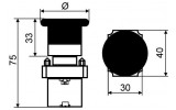 Кнопка «грибок» з фіксацією (1НЗ, повернення ключем) XB2-BS142, АСКО-УКРЕМ зображення 7 (габаритні розміри)