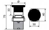 Кнопка «грибок» (d 40 мм) без фиксации (1НЗ) красная XB2-BC42, АСКО-УКРЕМ изображение 7 (габаритные размеры)
