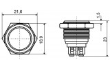 Кнопка металлическая (1НО) TY16-211A Scr, АСКО-УКРЕМ изображение 5 (габаритные размеры)