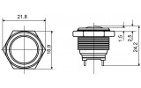 Кнопка металева (1НВ) TY16-231P Pcb, АСКО-УКРЕМ зображення 6 (габаритні розміри)