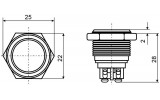 Кнопка металлическая (1НО+1НЗ) TYJ16-211, АСКО-УКРЕМ изображение 6 (габаритные размеры)