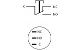 Кнопка металлическая (1НО+1НЗ) TYJ16-211, АСКО-УКРЕМ изображение 7 (схема)