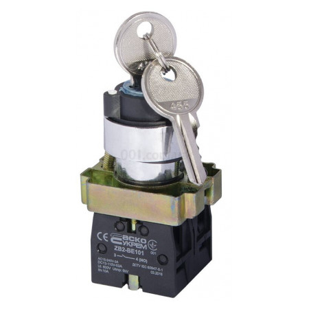 Перемикач на 3 положення з ключем XB2-BG03, АСКО-УКРЕМ (A0140010008) фото