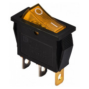Переключатель KCD3-101N YL/B черный с желтой клавишей с подсветкой, АСКО-УКРЕМ мини-фото