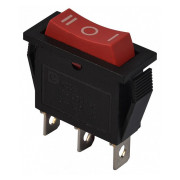 Переключатель KCD3-103 R/B на 3 положения черный с красной клавишей, АСКО-УКРЕМ мини-фото