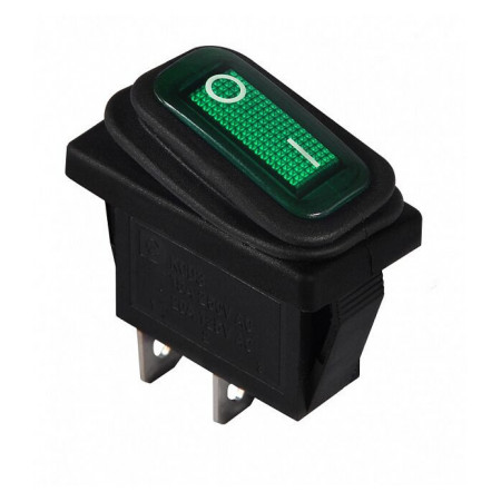 Переключатель KCD3-101W GR/B черный с зеленой клавишей IP54, АСКО-УКРЕМ (A0140040034) фото