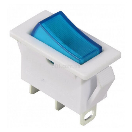 Переключатель KCD3-101N-13 BL/WH белый с синей клавишей с подсветкой, АСКО-УКРЕМ (A0140040040) фото
