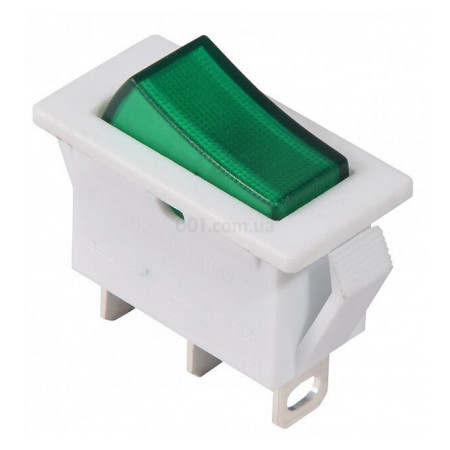 Переключатель KCD3-101N-13 GR/WH белый с зеленой клавишей с подсветкой, АСКО-УКРЕМ (A0140040041) фото