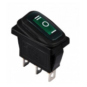 Переключатель KCD3-103W GR/B на 3 положения черный с зеленой клавишей IP54, АСКО-УКРЕМ мини-фото