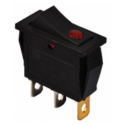 Переключатель KCD3-101EN R/B черный с красной клавишей с точечной подсветкой, АСКО-УКРЕМ мини-фото