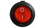 Переключатель KCD1-5-101N R/B черный с круглой красной клавишей с подсветкой, АСКО-УКРЕМ изображение 2