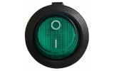 Переключатель KCD1-5-101N GR/B черный с круглой зеленой клавишей с подсветкой, АСКО-УКРЕМ изображение 2