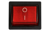 Переключатель KCD1-6-201N R/B 2-полюсный черный с красной клавишей с подсветкой, АСКО-УКРЕМ изображение 2