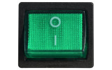 Перемикач KCD1-6-201N GR/B 2-полюсний чорний з зеленою клавішою з підсвічуванням, АСКО-УКРЕМ зображення 2