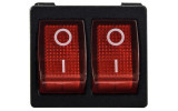 Переключатель KCD1-6-2101N R/B черный с 2 красными клавишами с подсветкой, АСКО-УКРЕМ изображение 2