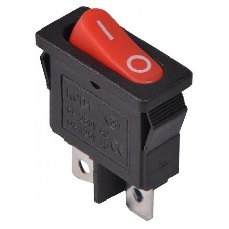 Переключатель KCD1-12-101 R/B черный с овальной красной клавишей, АСКО-УКРЕМ (A0140040090) фото