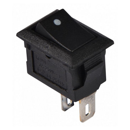 Перемикач KCD5-101 B/B мініатюрний чорний з чорною клавішою, АСКО-УКРЕМ (A0140040099) фото