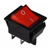 Переключатель KCD2-201N R/B 2-полюсный черный с красной клавишей с подсветкой, АСКО-УКРЕМ мини-фото
